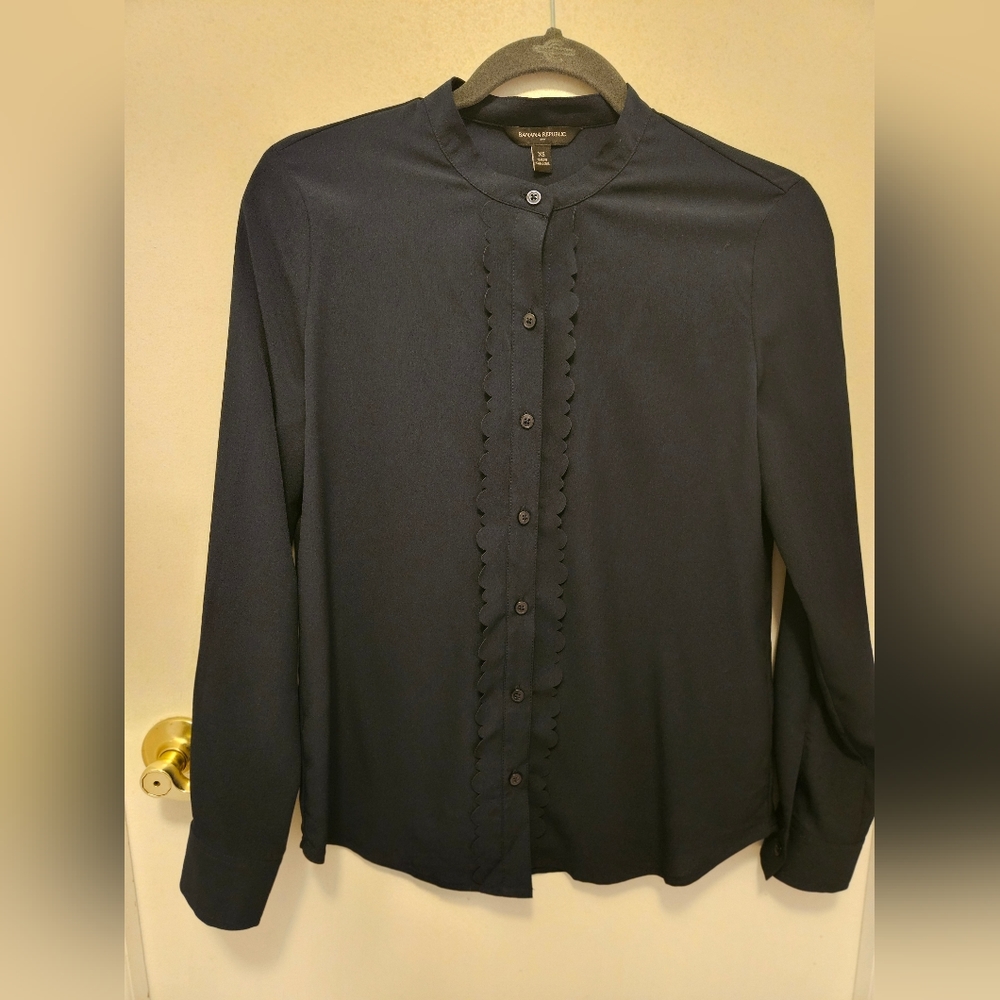 NWOT Extra Small Navy Long Sleeve Blouse
